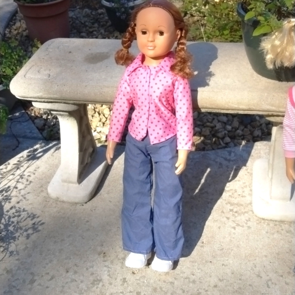 UNEEDA WISPY WALKER 27" WALKING DOLL - BROWN HAIR, BROWN EYES
